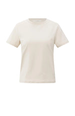 Yaya T-shirt with subtle stitch details - Cream