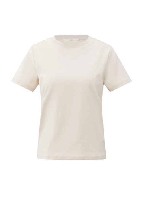 Yaya T-shirt with subtle stitch details - Cream
