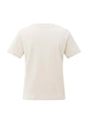 Yaya T-shirt with subtle stitch details - Cream