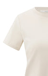 Yaya T-shirt with subtle stitch details - Cream