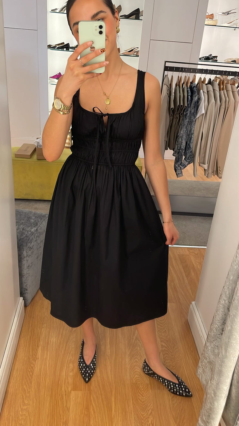 Tommy Jeans Black Midi Poplin Dress