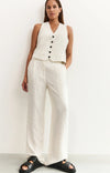 Yaya Wide Leg Linen pinstripe trouser