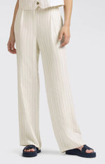 Yaya Wide Leg Linen pinstripe trouser