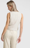 Yaya Pinstripe Linen Gilet