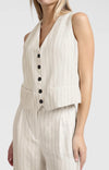 Yaya Pinstripe Linen Gilet