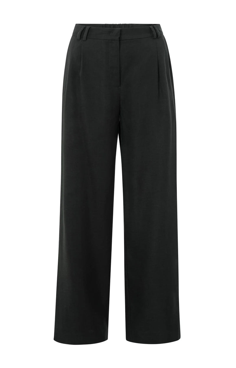 Yaya Linen Trouser, Washed black