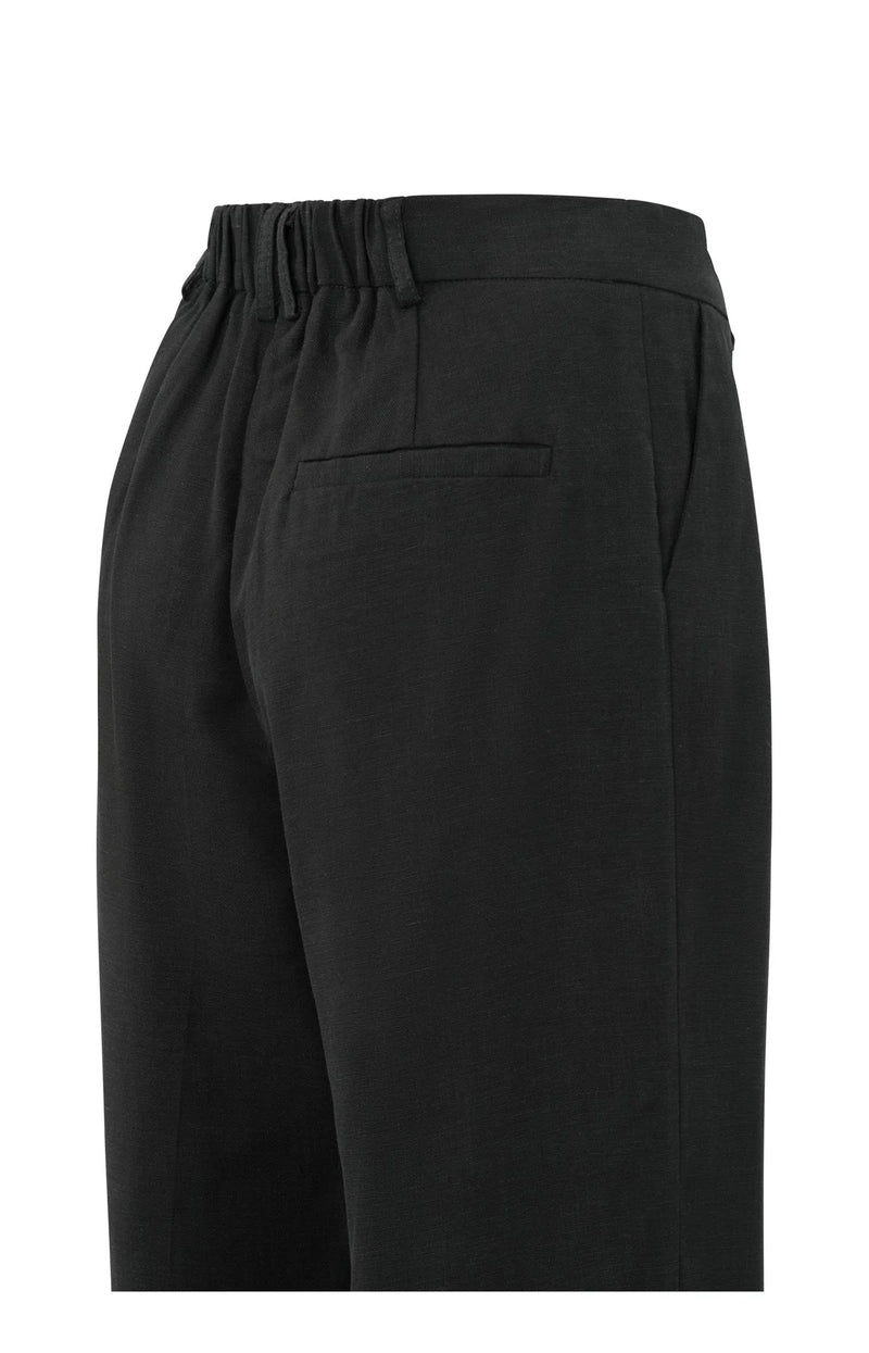 Yaya Linen Trouser, Washed black