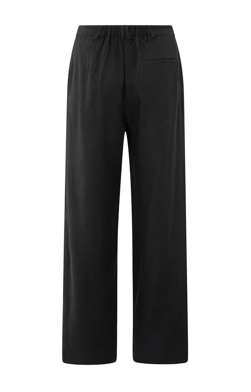 Yaya Linen Trouser, Washed black