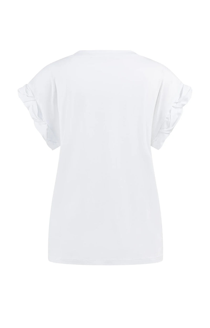 Yaya Pleated Sleeve In White