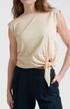 Yaya Knot detail Tee in Cream