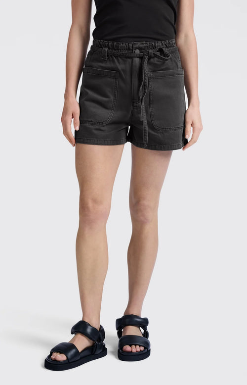 Yaya Denim Cargo Shorts Washed black