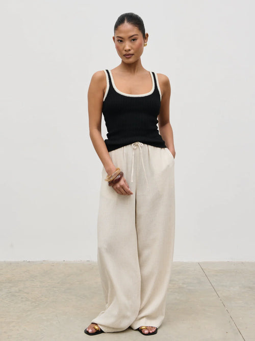 Pretty Lavish - Nessa Drawstring Linen Trouser