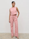 Pretty Lavish Blair Linen Trouser - Pink