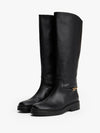 Tommy Hilfiger Horsebit Riding Long Boots - Black