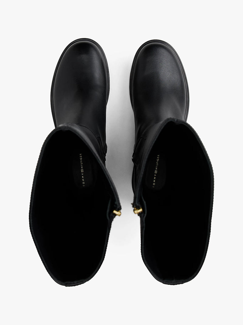 Tommy Hilfiger Horsebit Riding Long Boots - Black