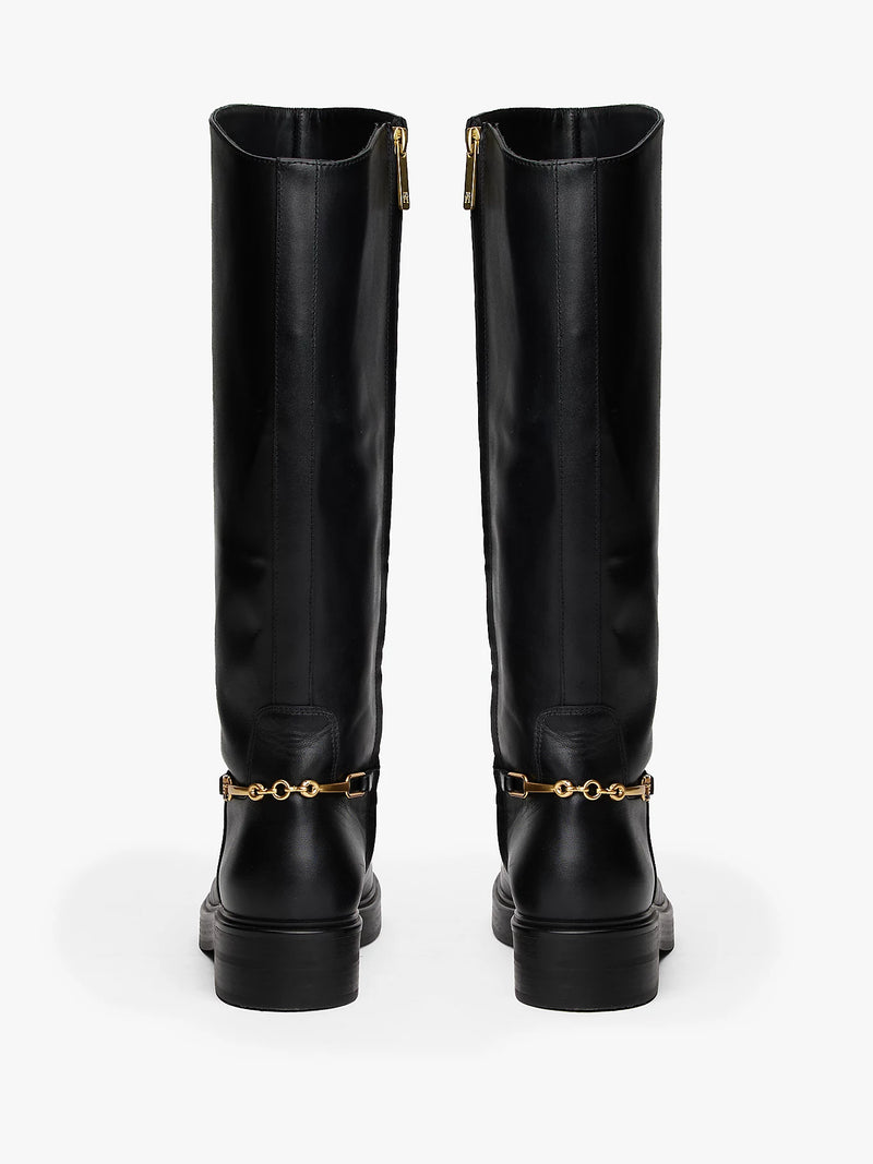Tommy Hilfiger Horsebit Riding Long Boots - Black