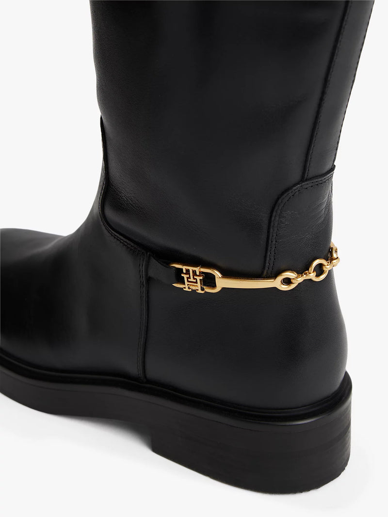 Tommy Hilfiger Horsebit Riding Long Boots - Black