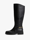 Tommy Hilfiger Horsebit Riding Long Boots - Black