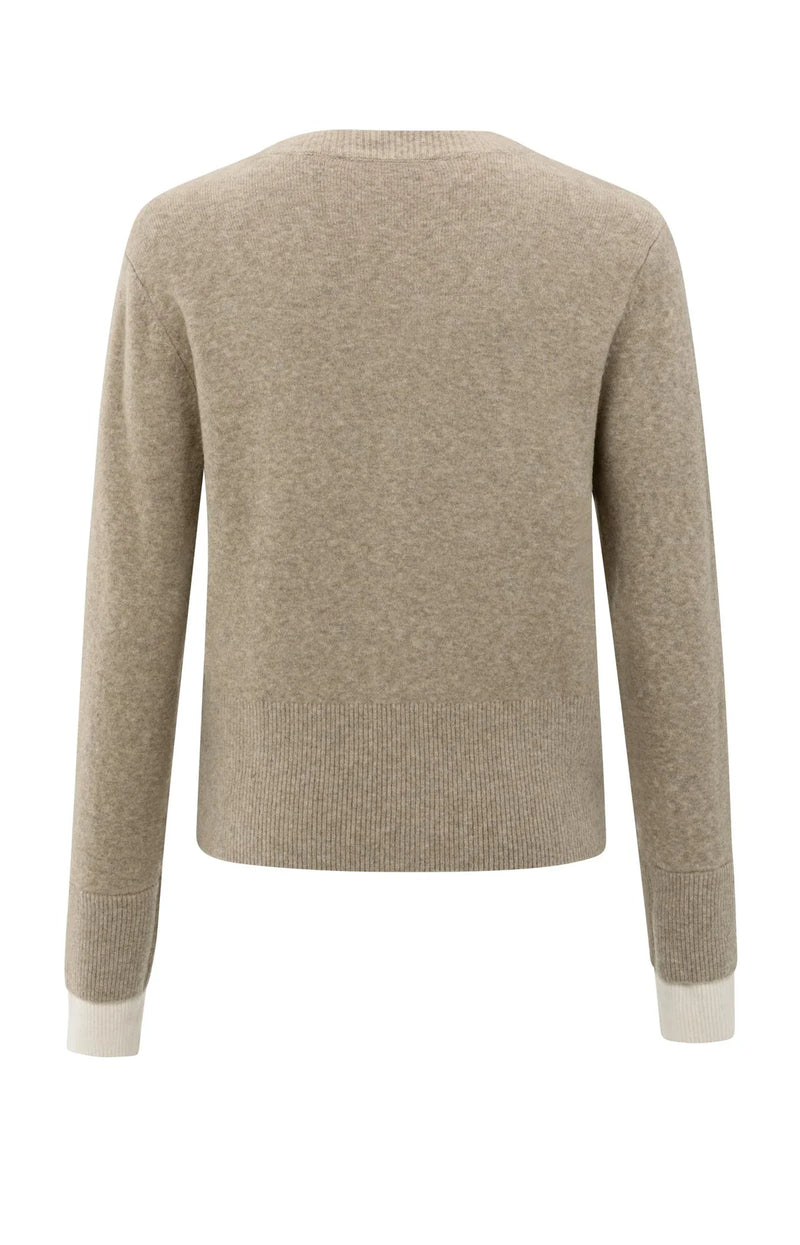 Yaya Cardigan with Contrast Details and V-Neck