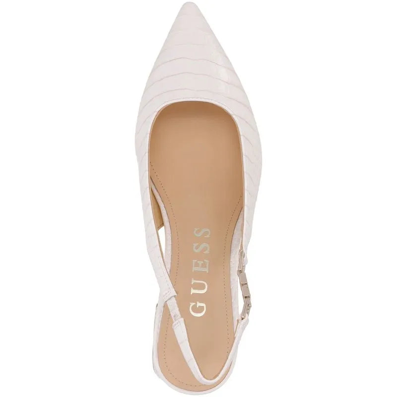 Guess Croc Slingback - White