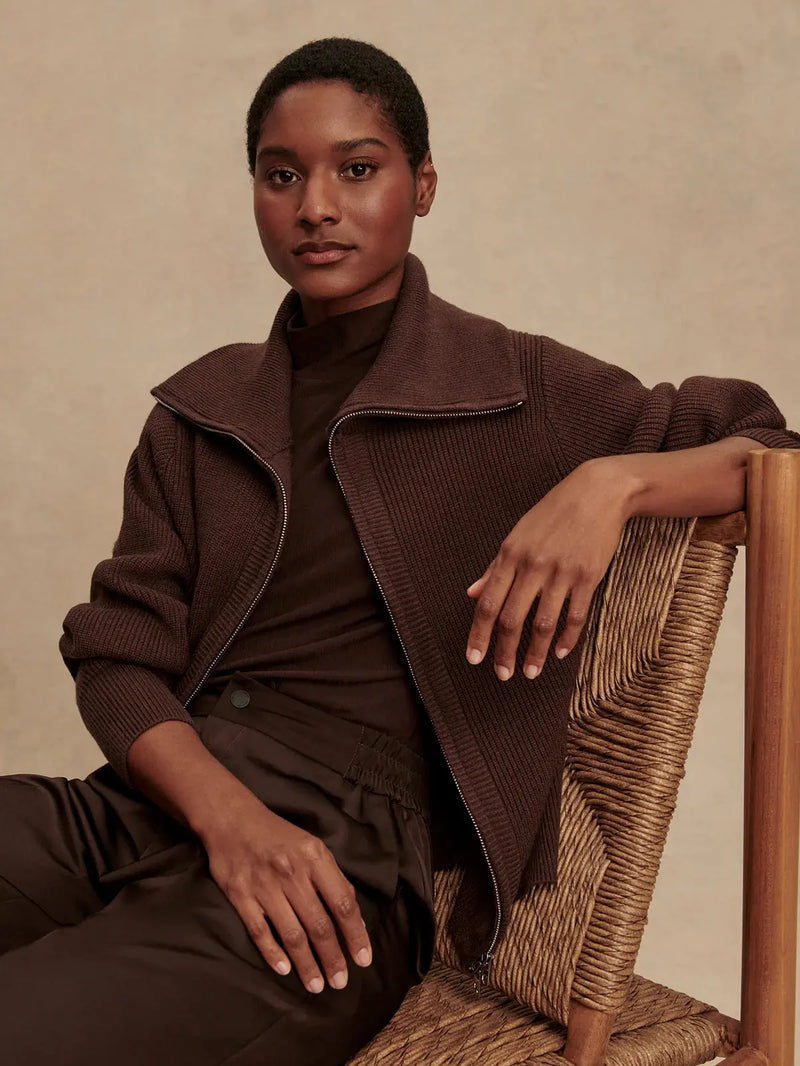 Varley Enrico knit jacket - Brown