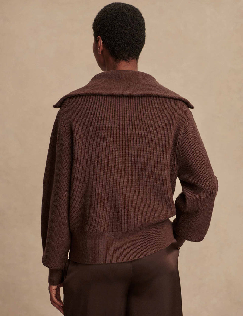 Varley Enrico knit jacket - Brown