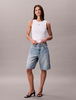 Calvin Klein Ribbed Cotton Badge Tank Top - White