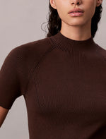 Calvin Klein Sculpted Knit Mini Dress - Brown
