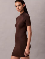 Calvin Klein Sculpted Knit Mini Dress - Brown