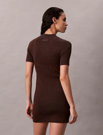 Calvin Klein Sculpted Knit Mini Dress - Brown