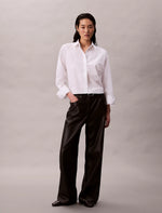 Calvin Klein Faux Leather 5-Pocket Trousers - Black