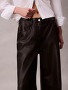 Calvin Klein Faux Leather 5-Pocket Trousers - Black