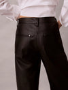 Calvin Klein Faux Leather 5-Pocket Trousers - Black