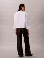 Calvin Klein Faux Leather 5-Pocket Trousers - Black