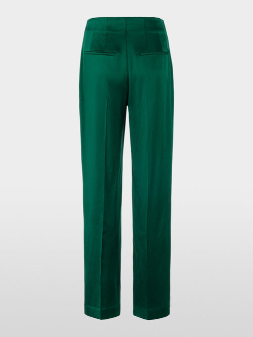 Marc Cain WASCO satin trousers with wide cut - Green