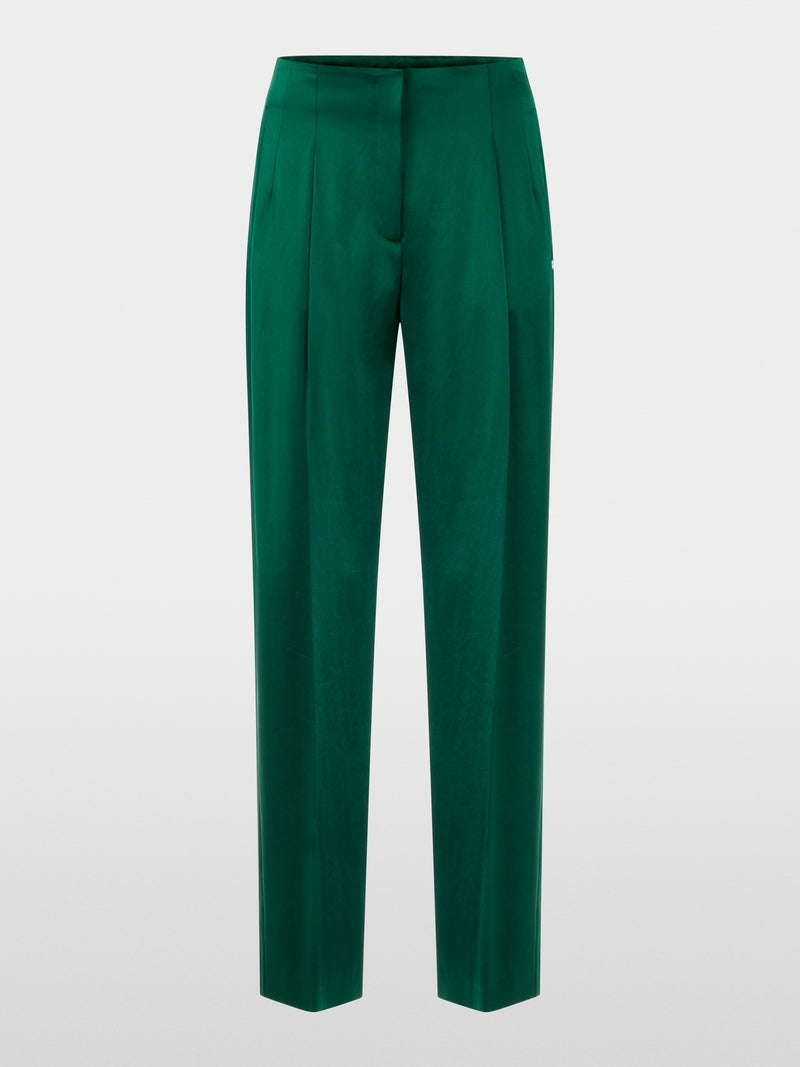 Marc Cain WASCO satin trousers with wide cut - Green