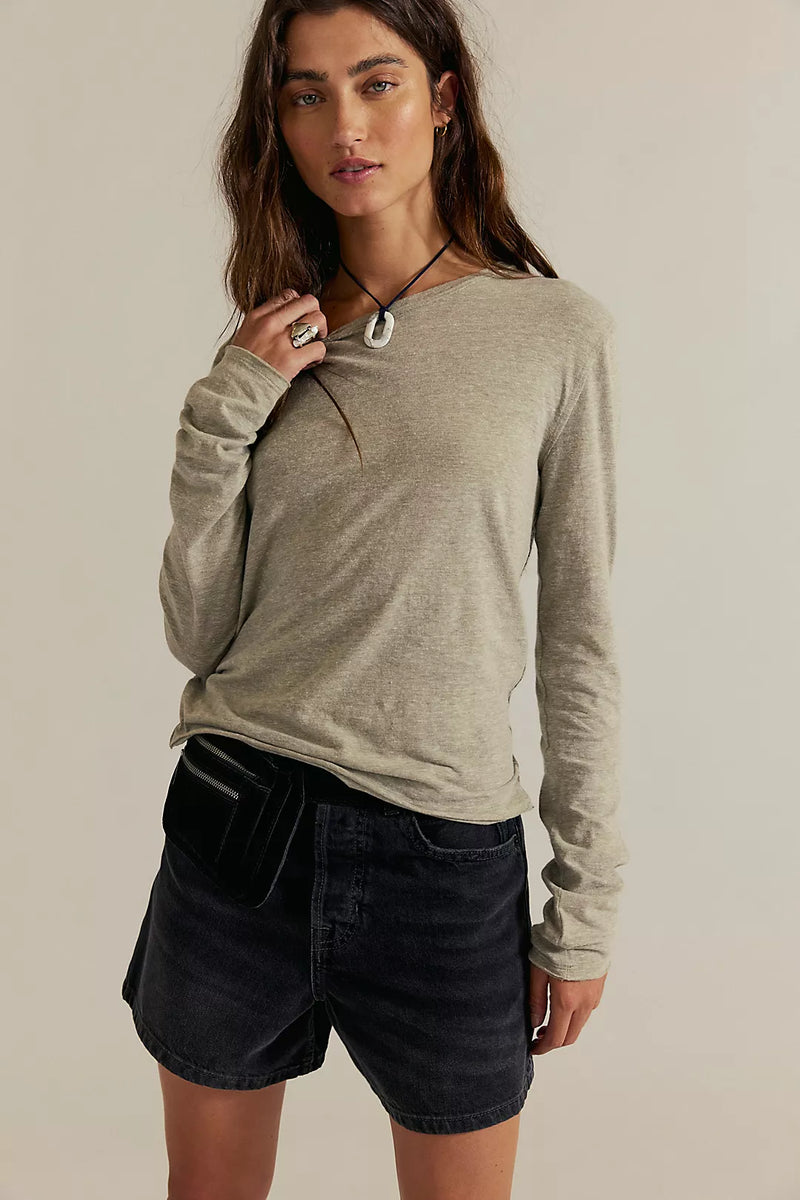 Free people Nova Long-Sleeve Tee - Grey