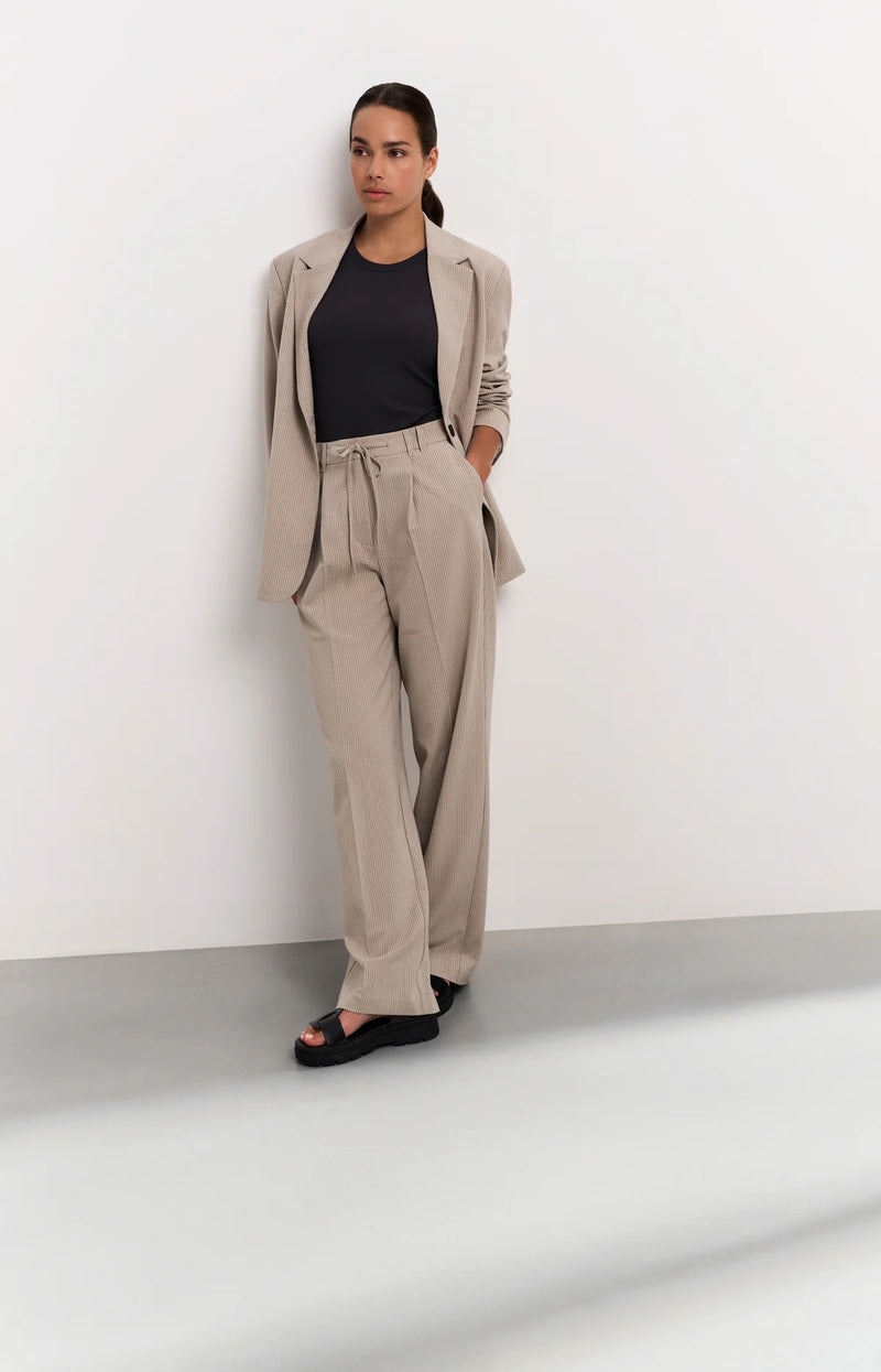 Yaya Wide Leg Pinstripe Trouser