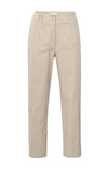 Yaya Cotton High Waist Trouser - Beige