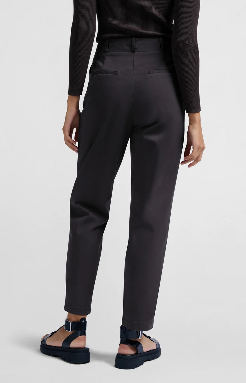 Yaya Cotton High Rise Trouser - Phantom