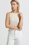 Yaya Ribbed Singlet - Beige