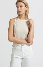 Yaya Ribbed Singlet - Beige