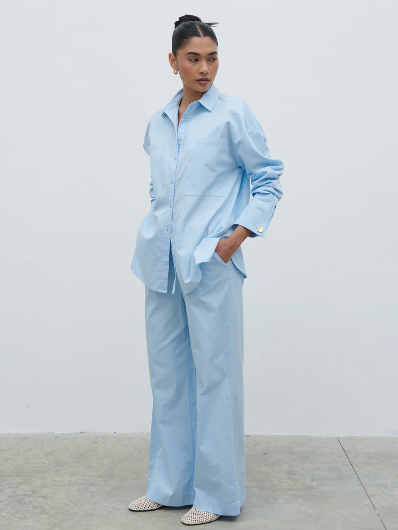 Pretty Lavish Ryleigh Poplin shirt - Blue