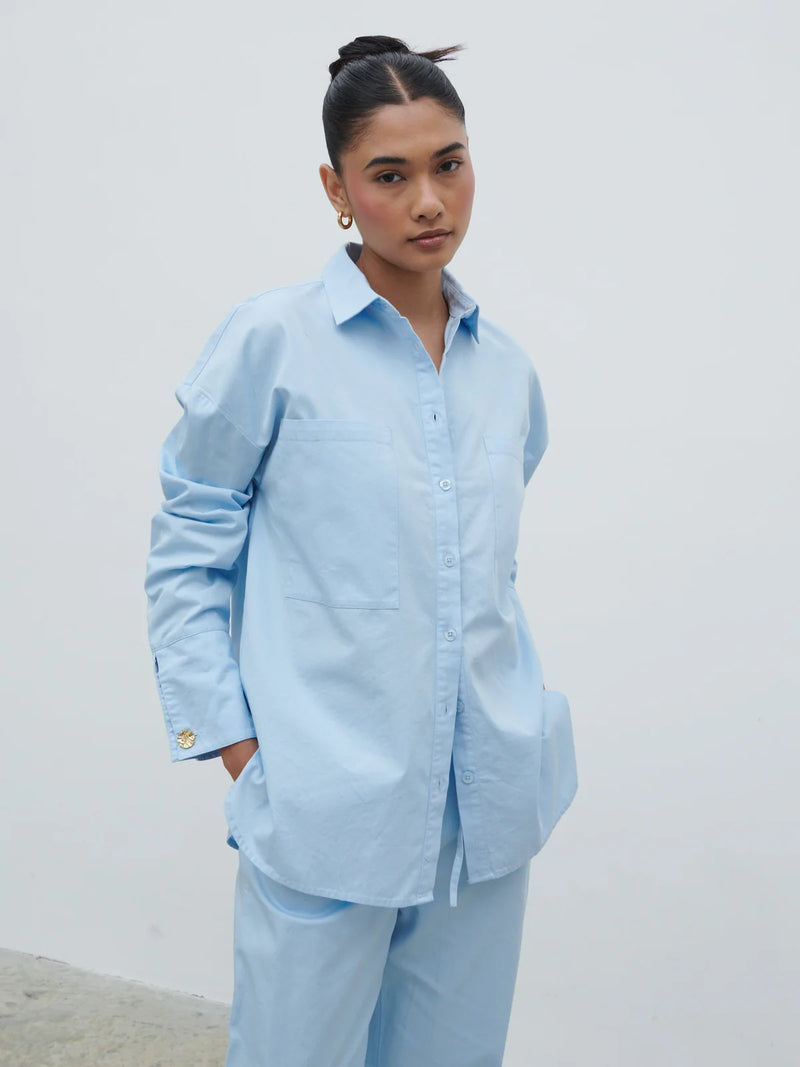 Pretty Lavish Ryleigh Poplin shirt - Blue