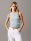 Calvin Klein Slim Ribbed Monogram Tank Top -blue