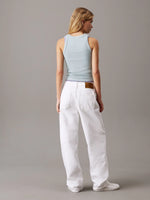 Calvin Klein Slim Ribbed Monogram Tank Top -blue