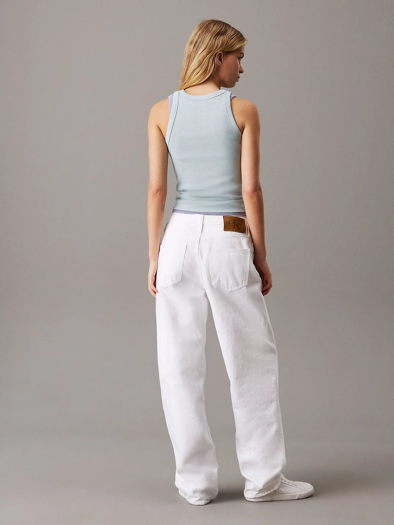 Calvin Klein Slim Ribbed Monogram Tank Top -blue