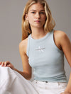 Calvin Klein Slim Ribbed Monogram Tank Top -blue