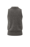 Yaya Sleeveless Cardigan - Dark Taupe Grey