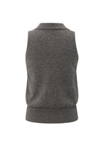 Yaya Sleeveless Cardigan - Dark Taupe Grey